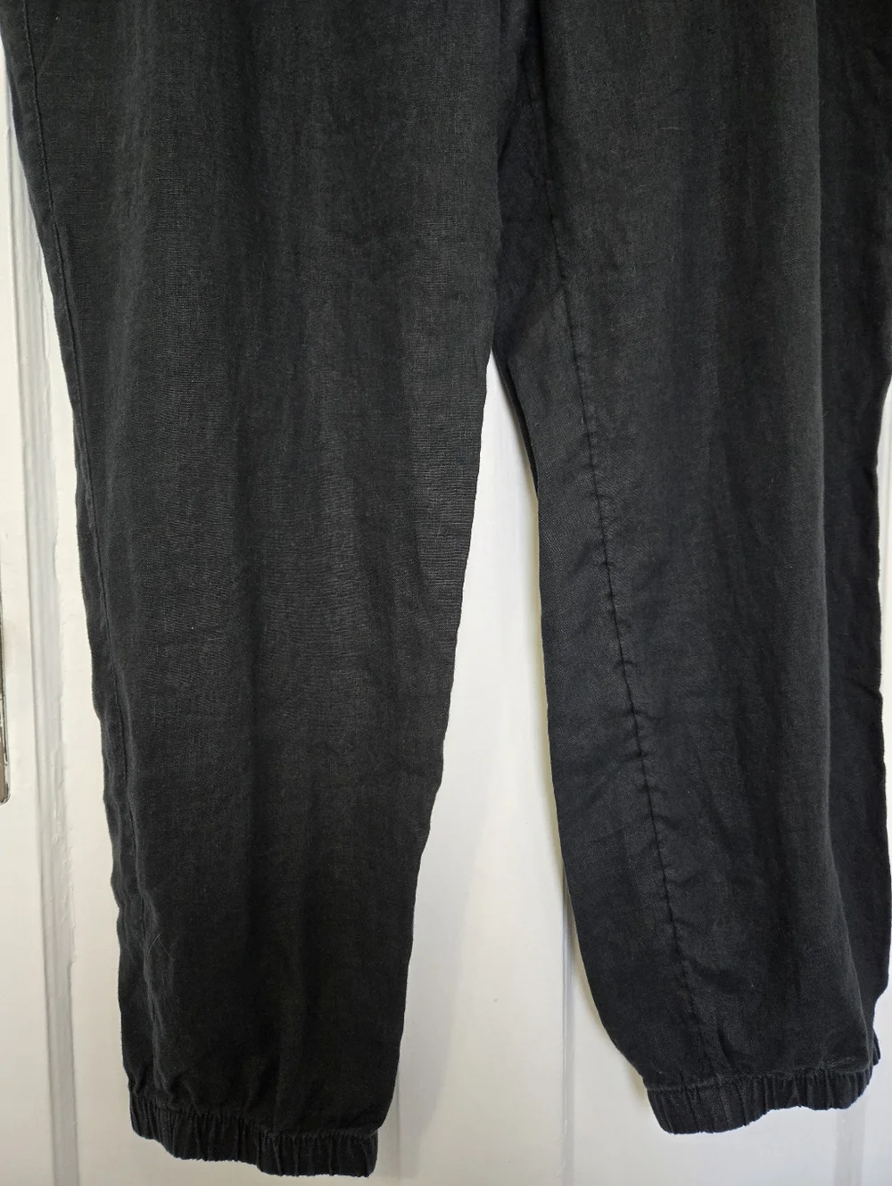 Athleta Women's Retreat Linen Jogger Pant Black Size XL Coastal Minimalist Beach - Picture 5 of 9